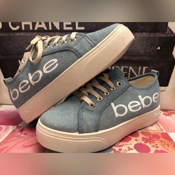 Denim Blue Platform Sneakers by Bebe Sport (New!) - Picture 2 of 6